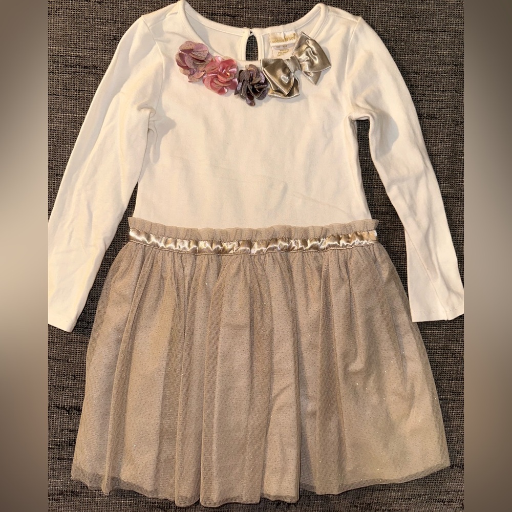 Maggie & Zoe White and Gold Formal Dress